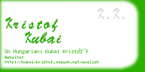 kristof kubai business card